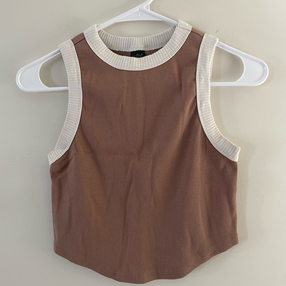 Wild Fable Brown and Cream Tank Top